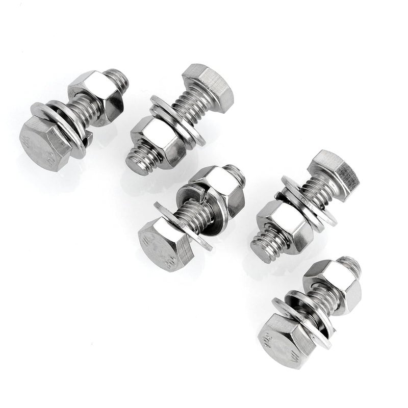 MYWISH (10 Sets) 5/16-18x1 Hex Head Assorted Screws Nuts and Bolts with Flat & Lock Washers, 304 Stainless Steel 18-8, Fully Threaded, 5/16 Bolt Metric Bolt Assortment - Image 3